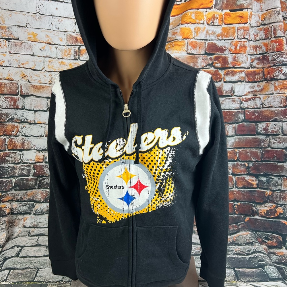 Pittsburgh Steelers Women’s Reebok‎ Full Zip Black Hoodie Sz M